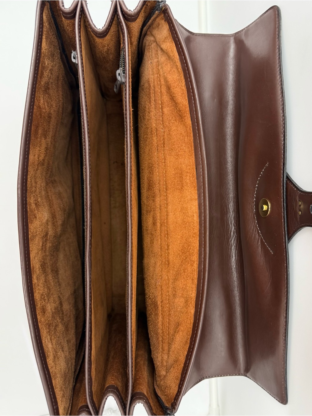 🇮🇹COLOMBO 1937 MILANO • Unisex Brown Box Calf 38 Bag (Kelly Sac à Dépêches Type) - Picture 14 of 16